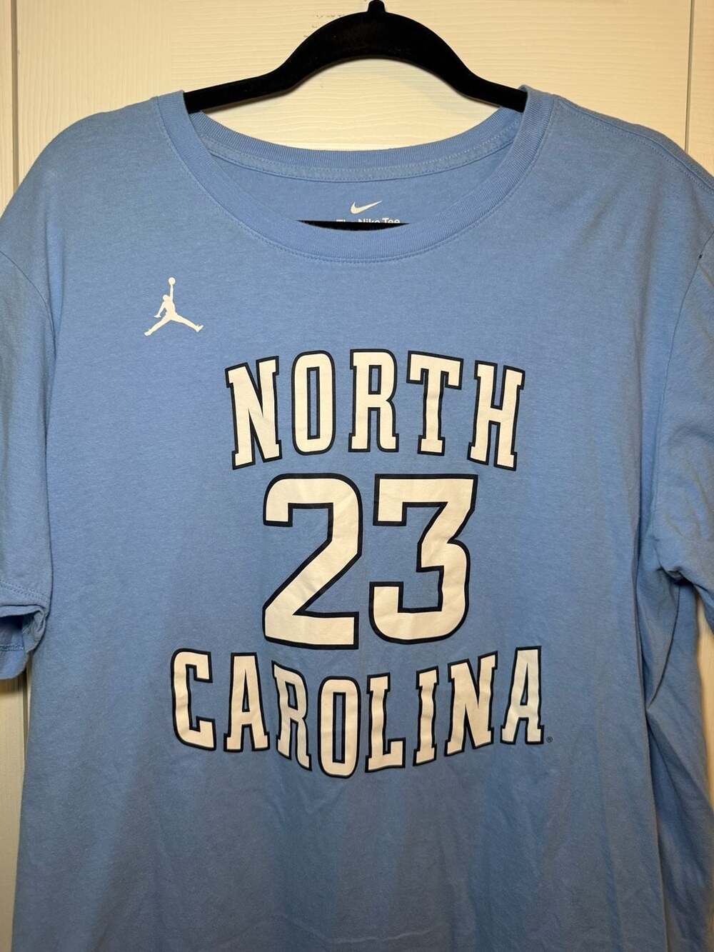 Jordan UNC North Carolina 23 Size XL Light Blue T-Shirt